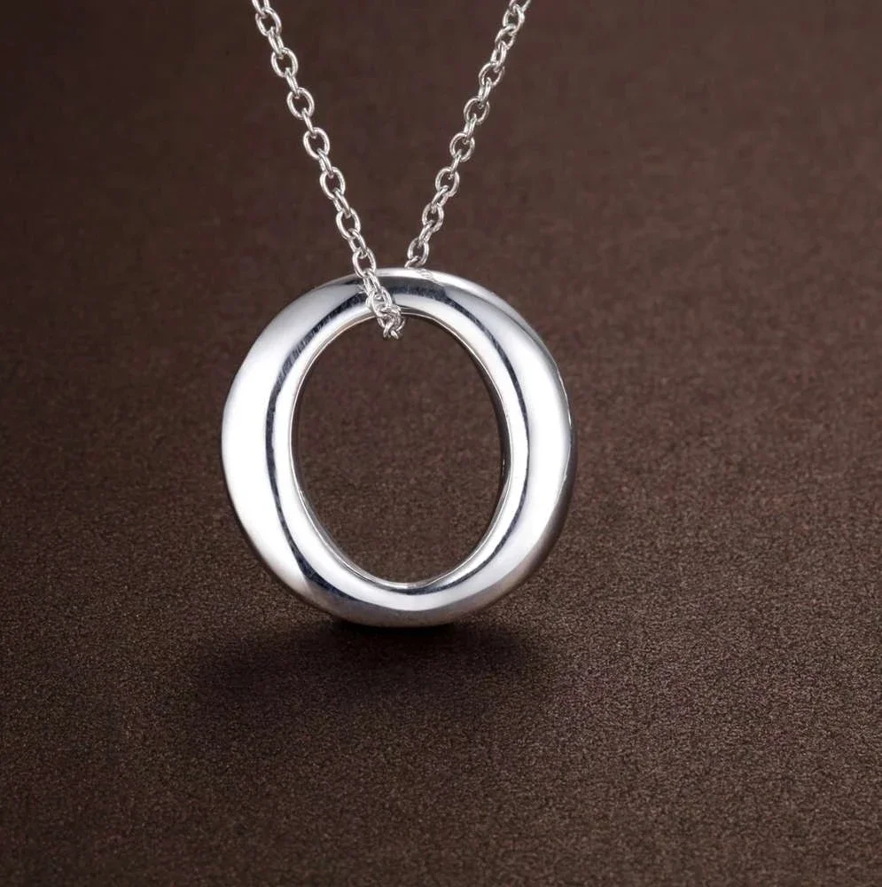 925 Sterling Silver Chain Necklace Men - Modny naszyjnik z zawieszką w kształcie