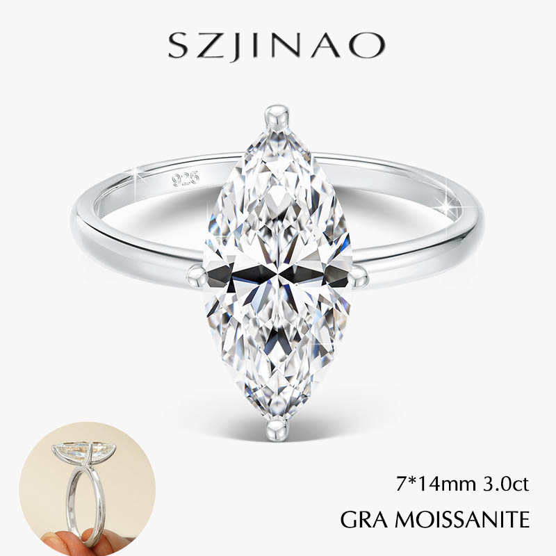 Moissanite Engagement Ring 1 Carat - Pierścionek zaręczynowy z moissanitem GRA 2/3CT