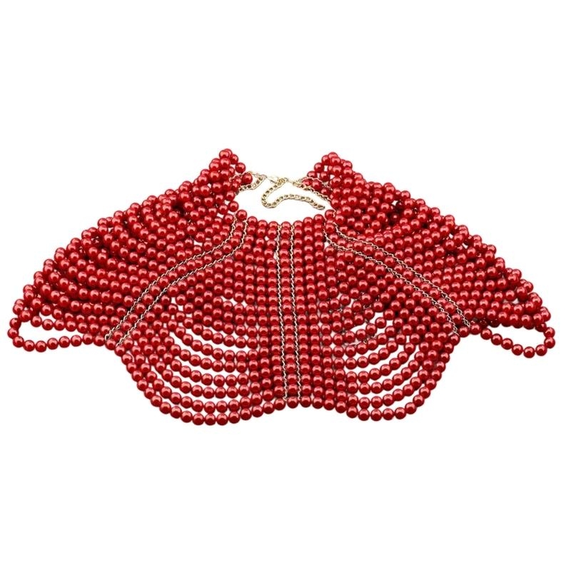Body Jewelry - 49MD Elegancki damski szal Wielowarstwowy zroszony