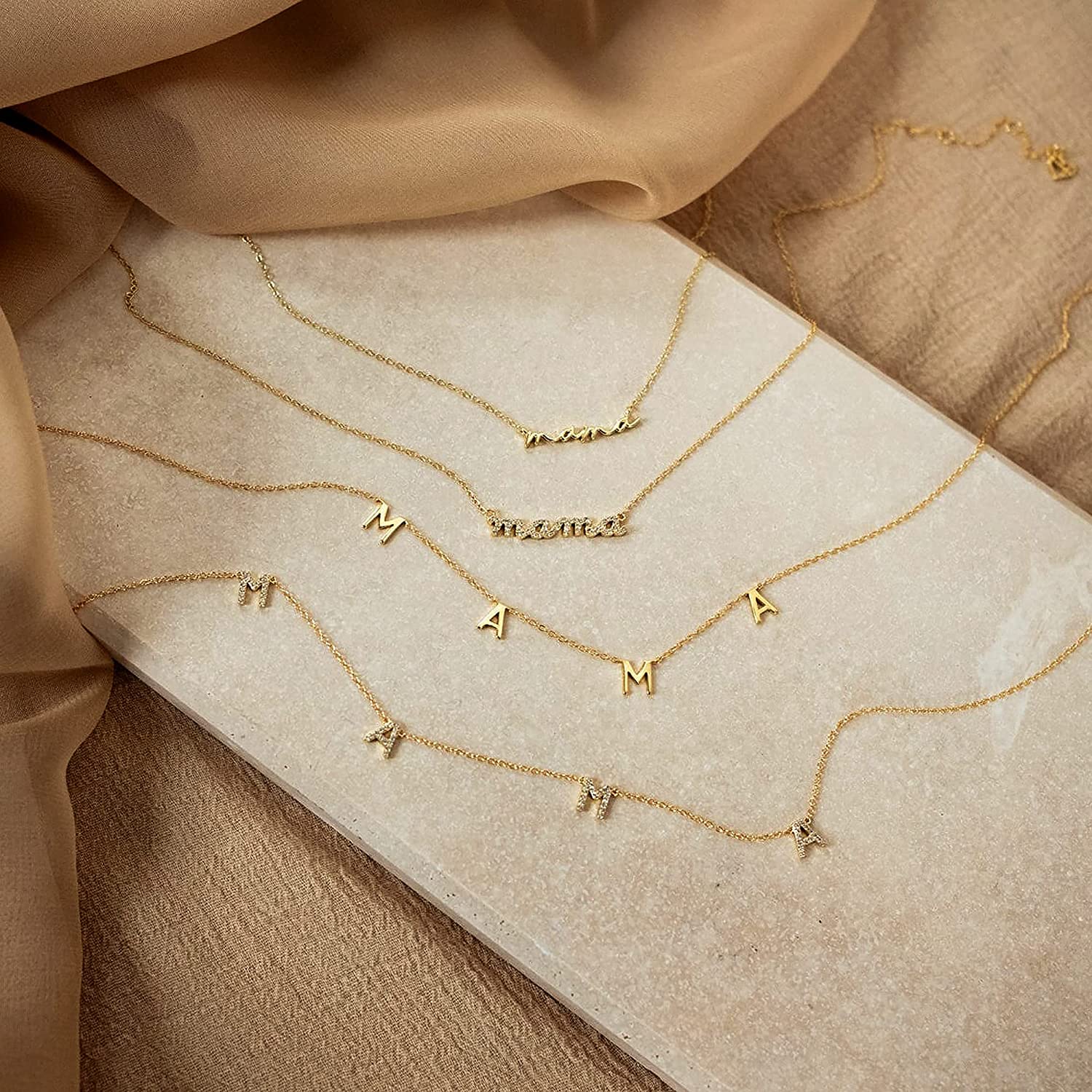 Initial Letter Necklace 18K Gold - GD Wholesale Elegancki Prezent Biżuteria Niepodatna