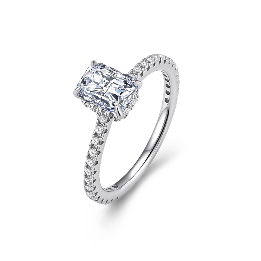 Moissanite Engagement Ring 1 Carat - Pierścionek zaręczynowy/ślubny dla kobiet, modna biżuteria,