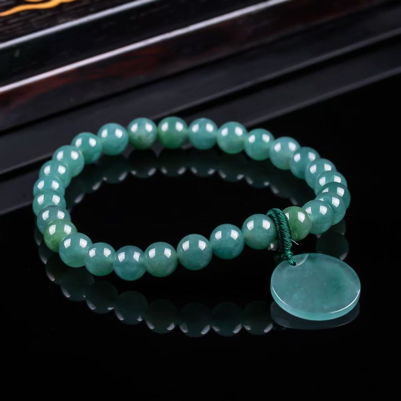 Bracelets - Naturalny Jadeit Niebieski Wodny Bransoletka z