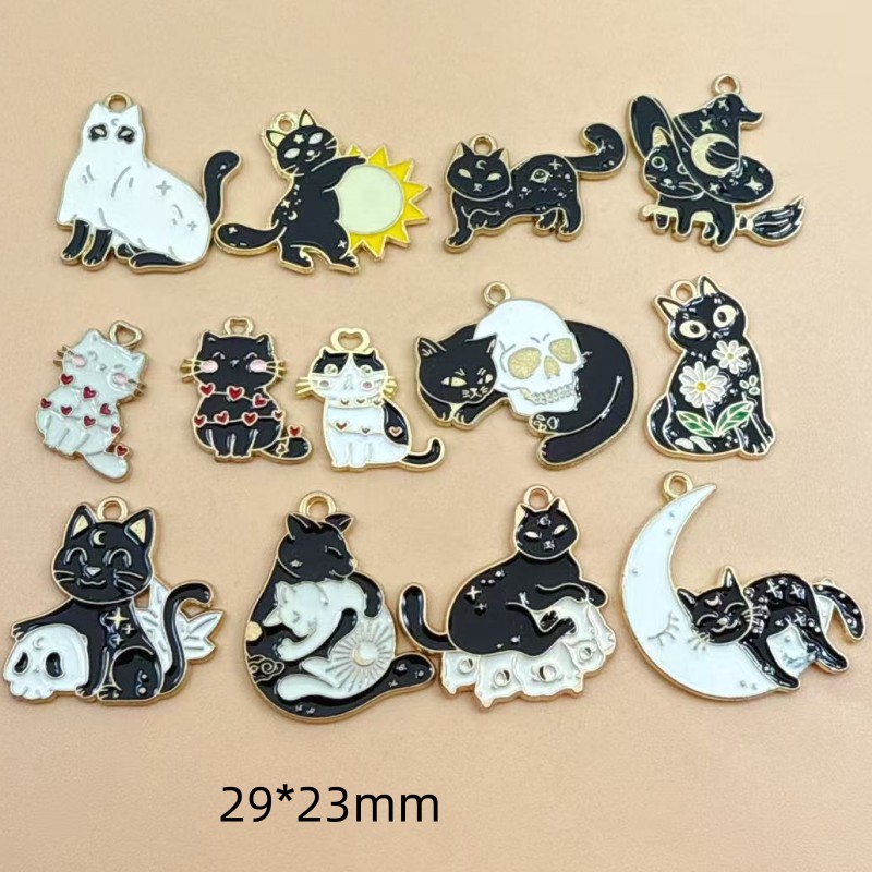 Earrings - 10 szt. Oryginalne emaliowane zawieszki z