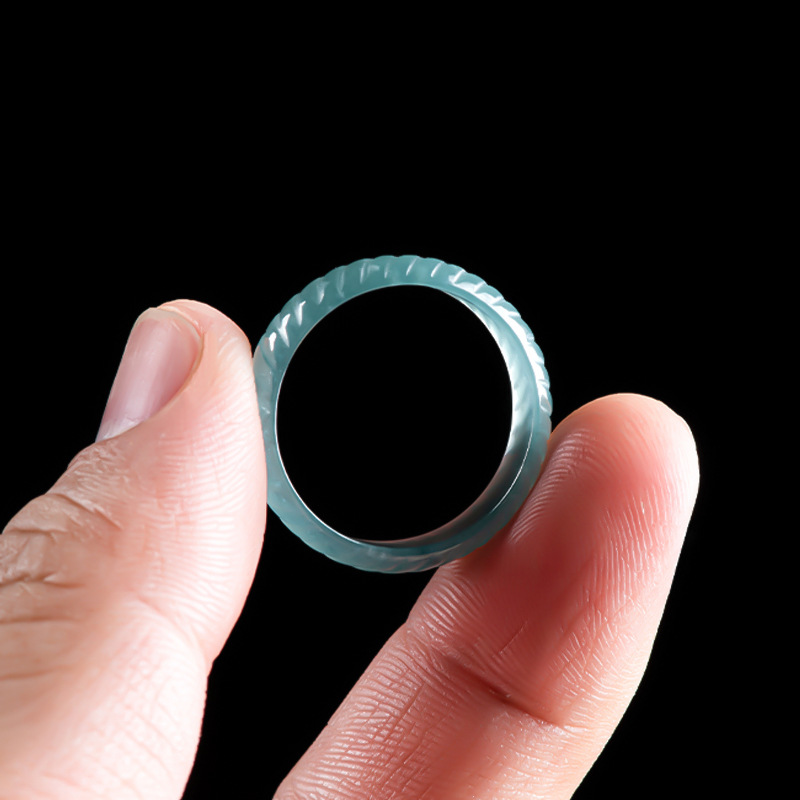 Rings - Niebieskie Pierścionki z Prawdziwego Jadeitu Birmańskiego