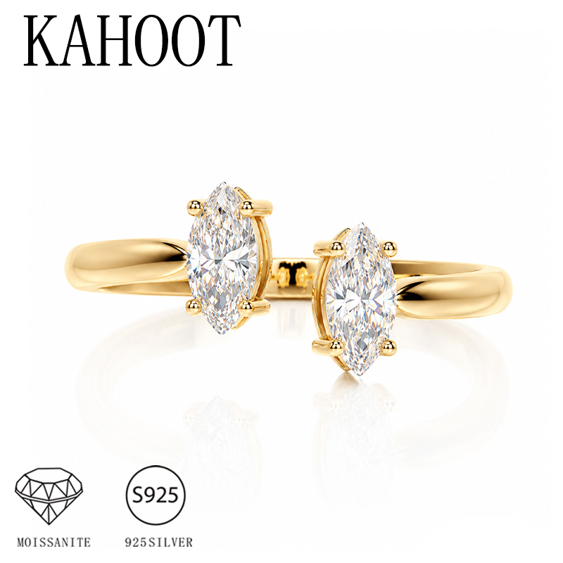 Moissanite Engagement Ring 1 Carat - Pierścionek ze srebra próby 925 o