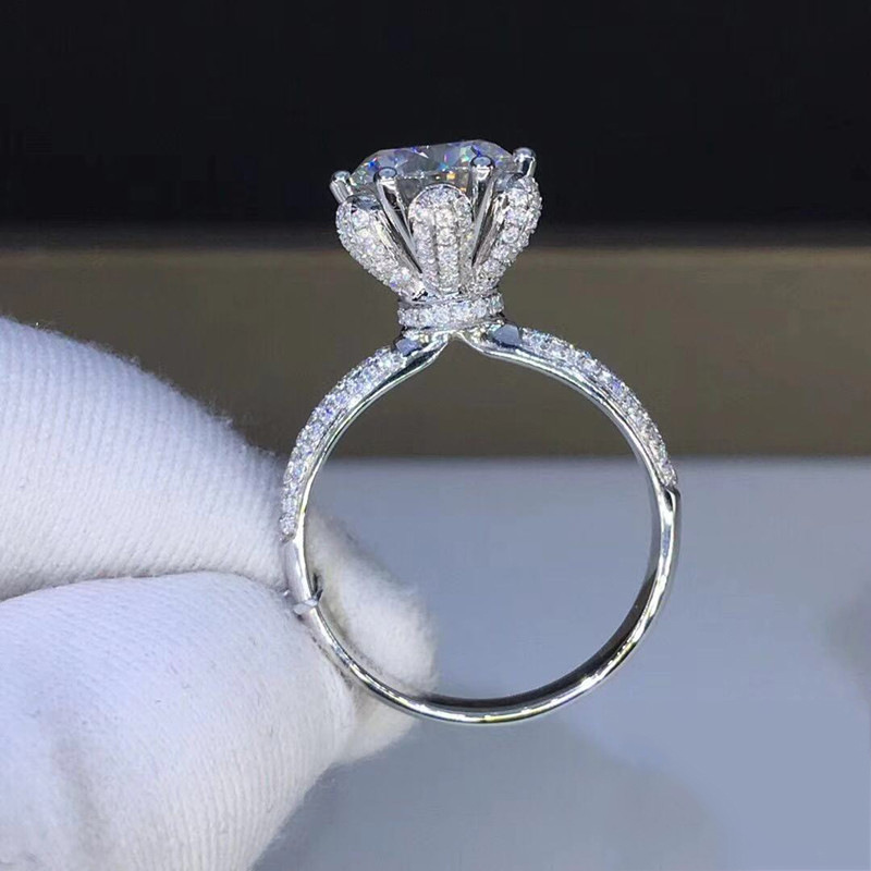 Moissanite Engagement Ring 1 Carat - Pierścionek z morganitem, diament laboratoryjny klasy