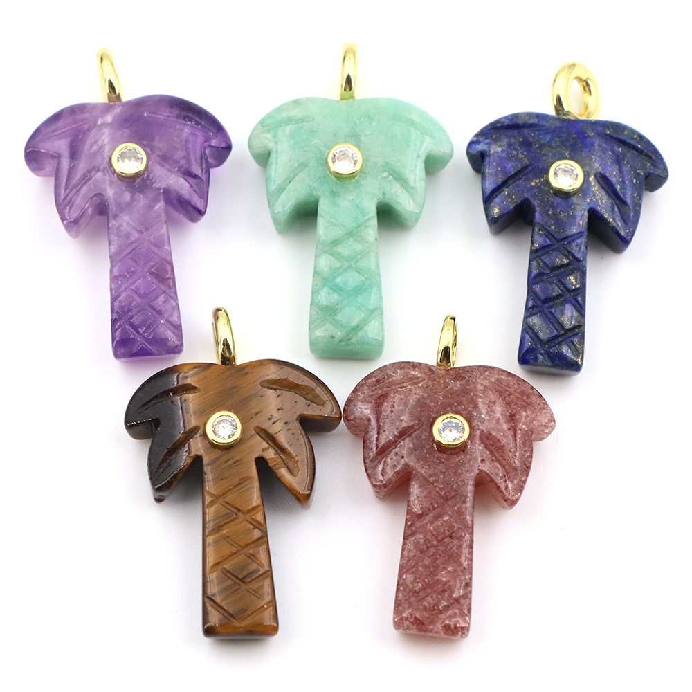 Crystal Pendant Necklace Natural Stone - Zawieszka z naturalnego kamienia w kształcie
