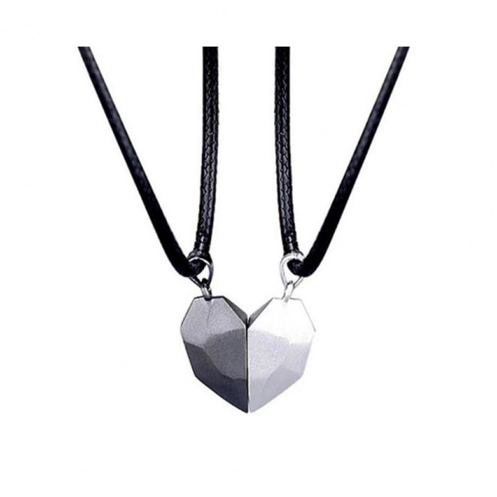 Magnetic Couple Matching Necklaces - Naszyjnik z zawieszką w kształcie serca,