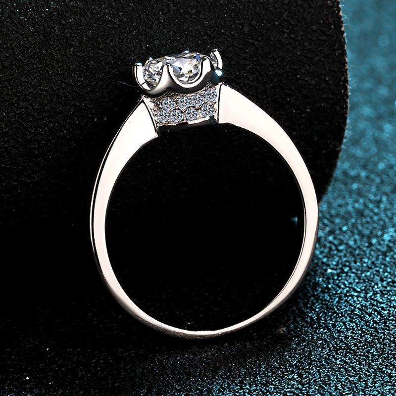 Moissanite Engagement Ring 1 Carat - Wykwintny pierścionek z platyny PT950 z