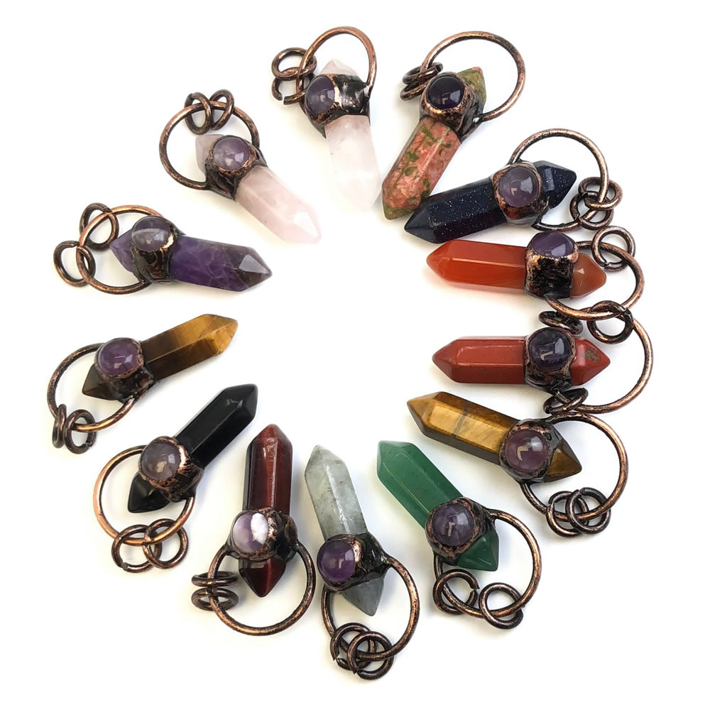 Crystal Pendant Necklace Natural Stone - Naturalne kamienne wisiorki z kryształu kwarcowego