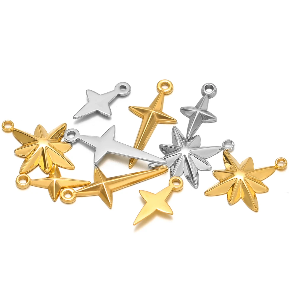 Cross Pendant Necklace Gold - 5 sztuk wysokiej jakości ze stali