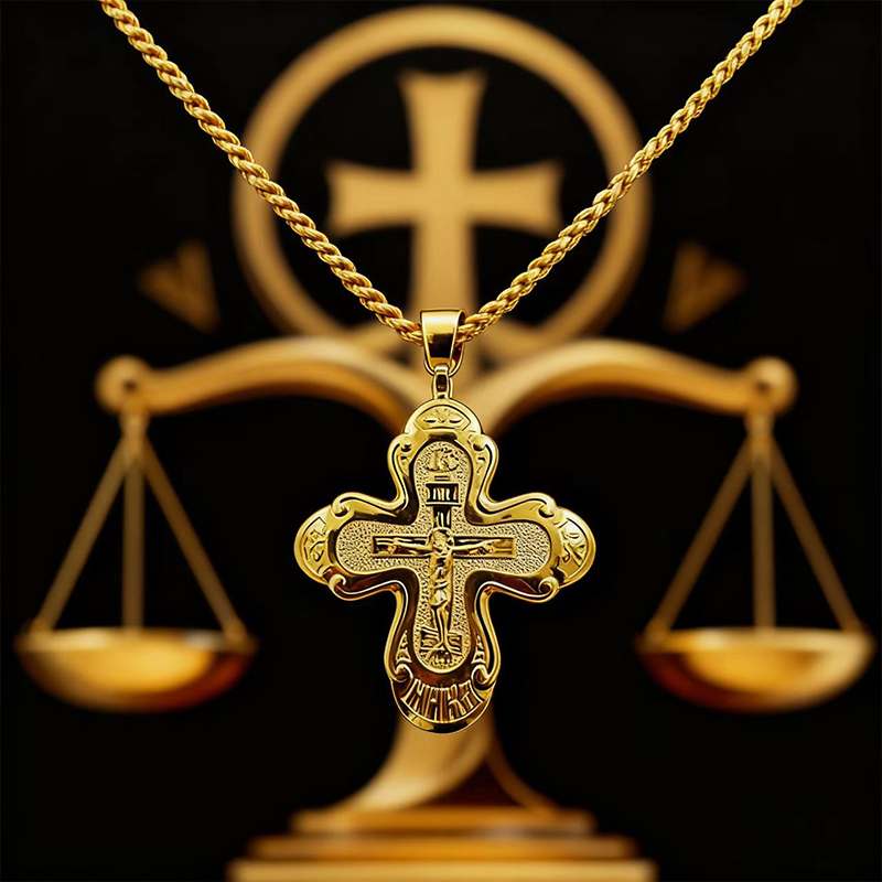 Nowy krzyż pectoralny prawosła – Cross Pendant Necklace Gold recenzja i cena