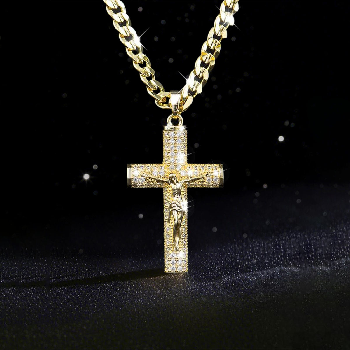Złocony naszyjnik z krzyżem dl – Cross Pendant Necklace Gold recenzja i cena