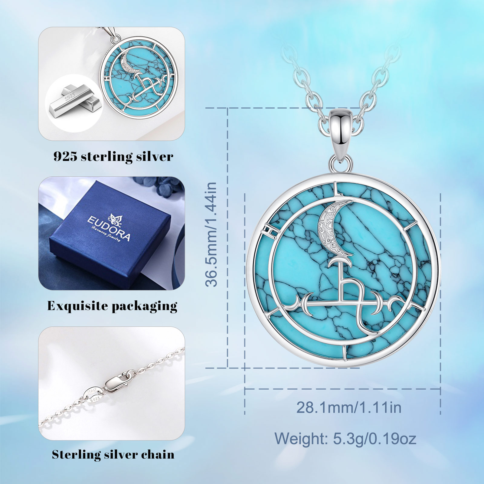 Eudora 925 srebrny naszyjnik z – 925 Sterling Silver Chain Necklace Men recenzja i cena