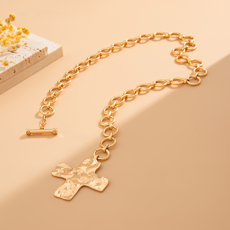 Wyprzedaż! Złoty, warstwowy na – Cross Pendant Necklace Gold recenzja i cena