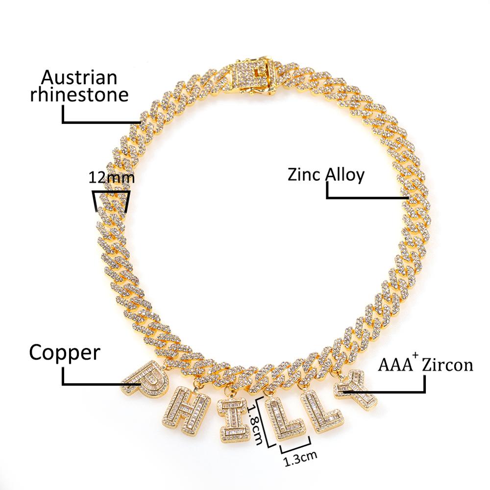 UWIN DIY Baguettecz Letter Nec – Cuban Link Chain 12Mm recenzja i cena