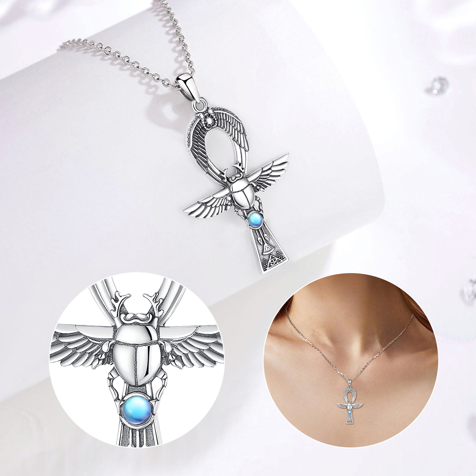 Eudora 925 srebro starożytny e – 925 Sterling Silver Chain Necklace Men recenzja i cena