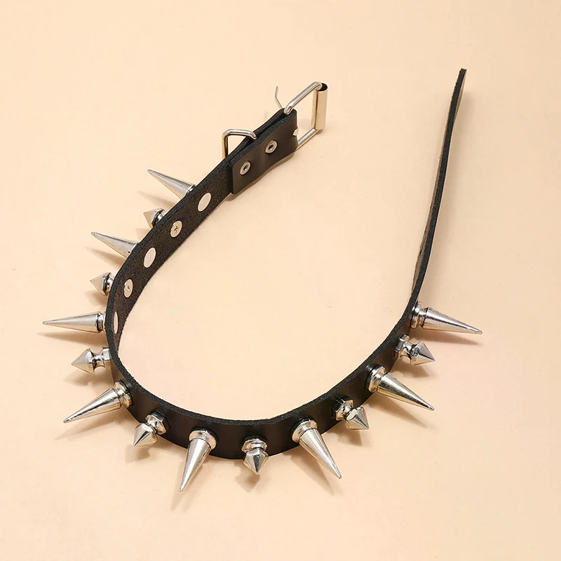 Długi kolczasty choker punkowy – Goth Punk Spike Choker recenzja i cena