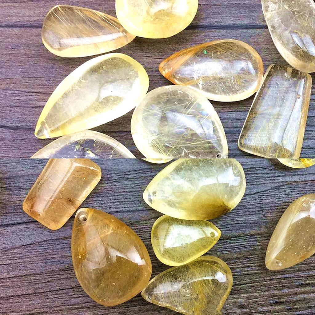 Złoty Rutilowany Kwarc Kryszta – Crystal Pendant Necklace Natural Stone recenzja i cena