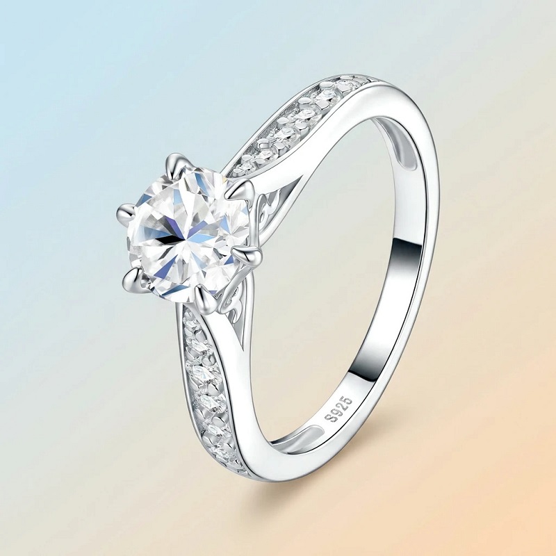 Apaison Luksusowy Pierścionek  – Moissanite Engagement Ring 1 Carat recenzja i cena