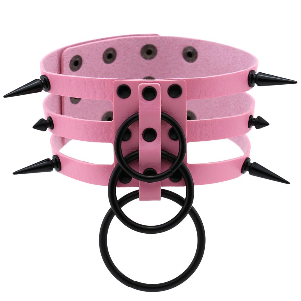 Moda kobiety mężczyźni czarny  – Goth Punk Spike Choker recenzja i cena