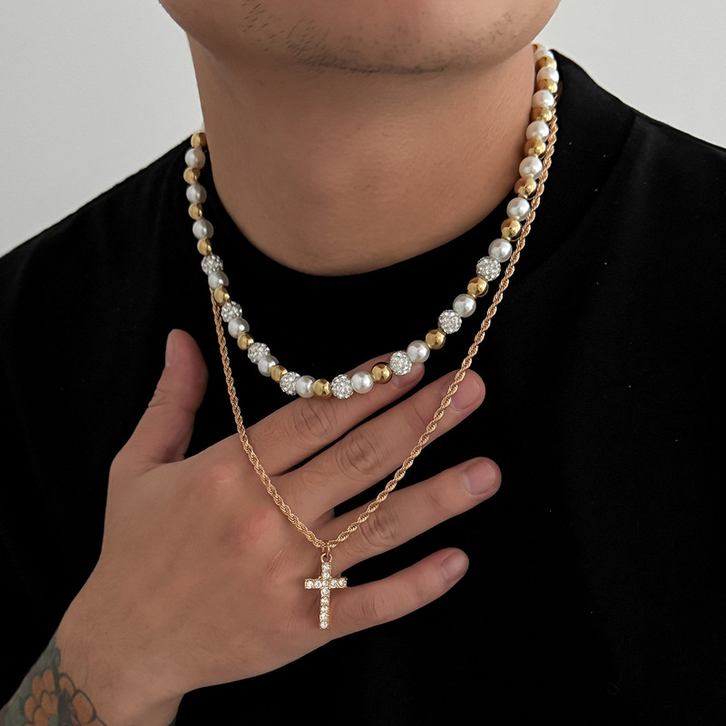Złoty wielowarstwowy naszyjnik – Cross Pendant Necklace Gold recenzja i cena