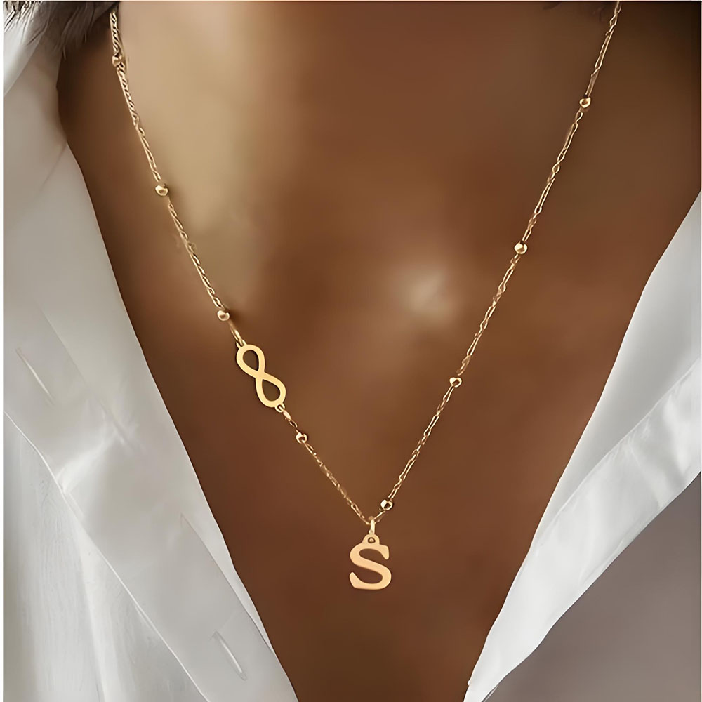 Naszyjnik z koralikami z liter – Initial Letter Necklace 18K Gold recenzja i cena