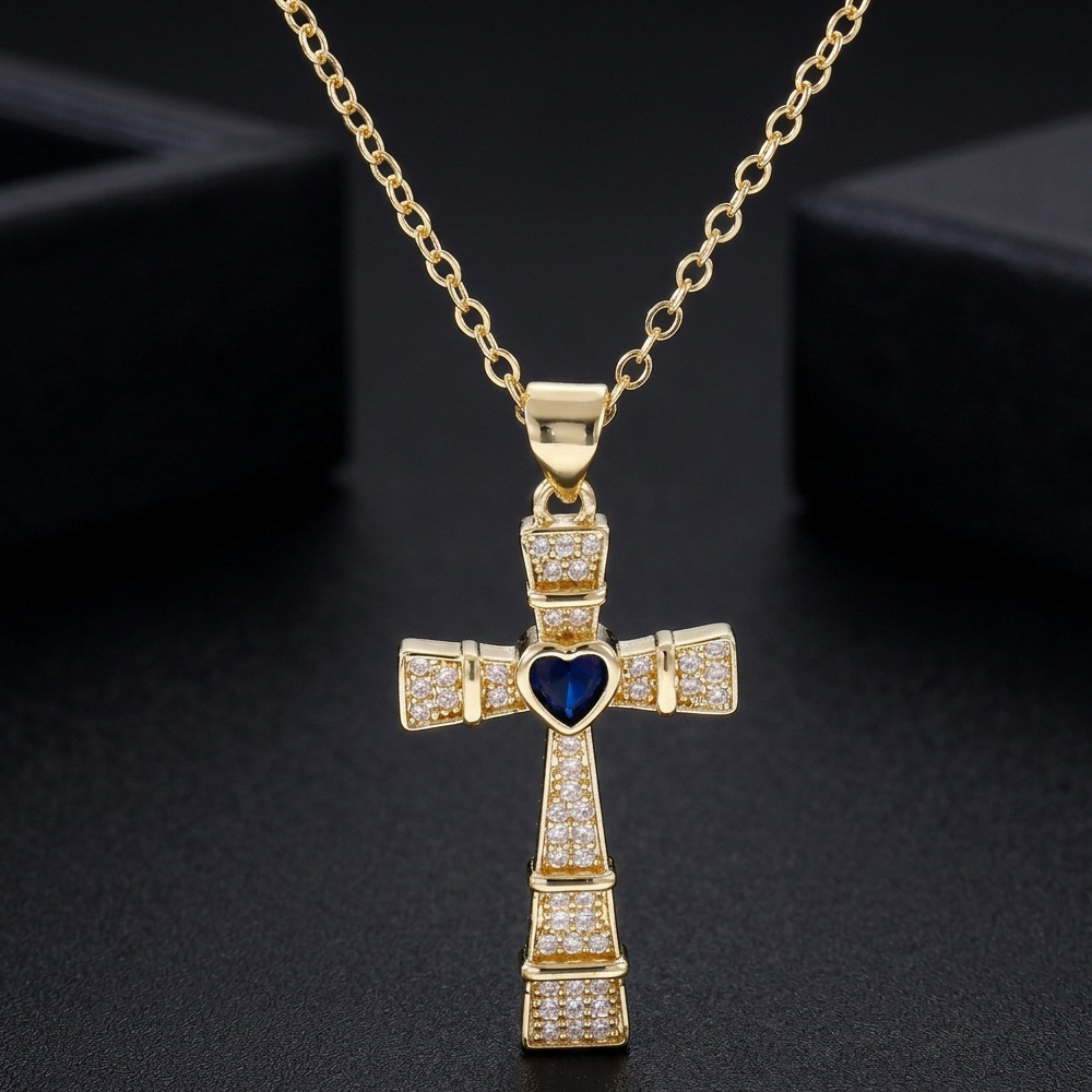 Modny naszyjnik z zawieszką w  – Cross Pendant Necklace Gold recenzja i cena