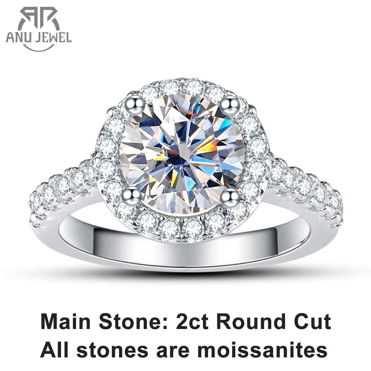AnuJewel 2 Carat D Color Moiss – Moissanite Engagement Ring 1 Carat recenzja i cena