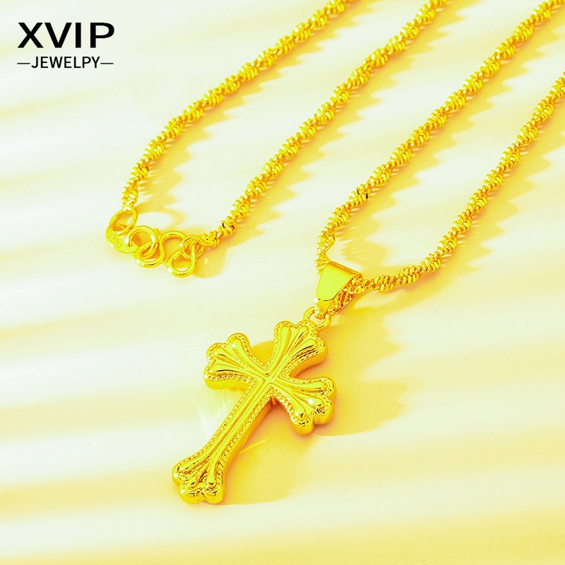 9999 24K prawdziwe złoto klasy – Cross Pendant Necklace Gold recenzja i cena