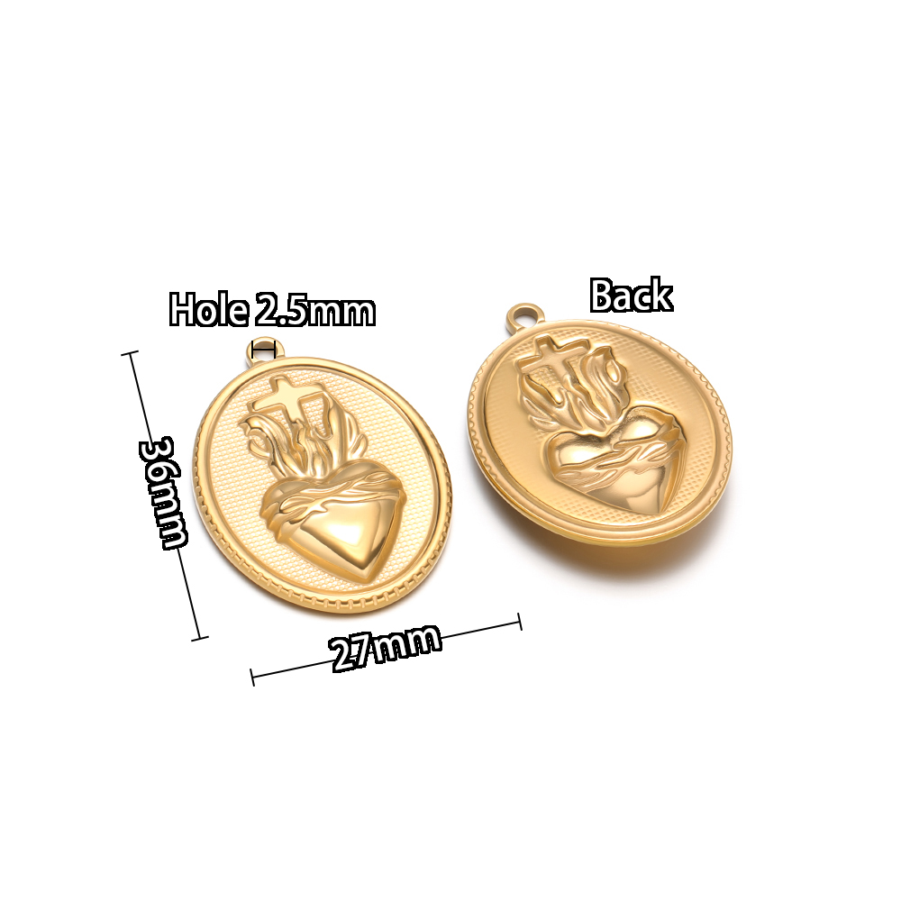 5 szt. Złote owalne zawieszki  – Cross Pendant Necklace Gold recenzja i cena