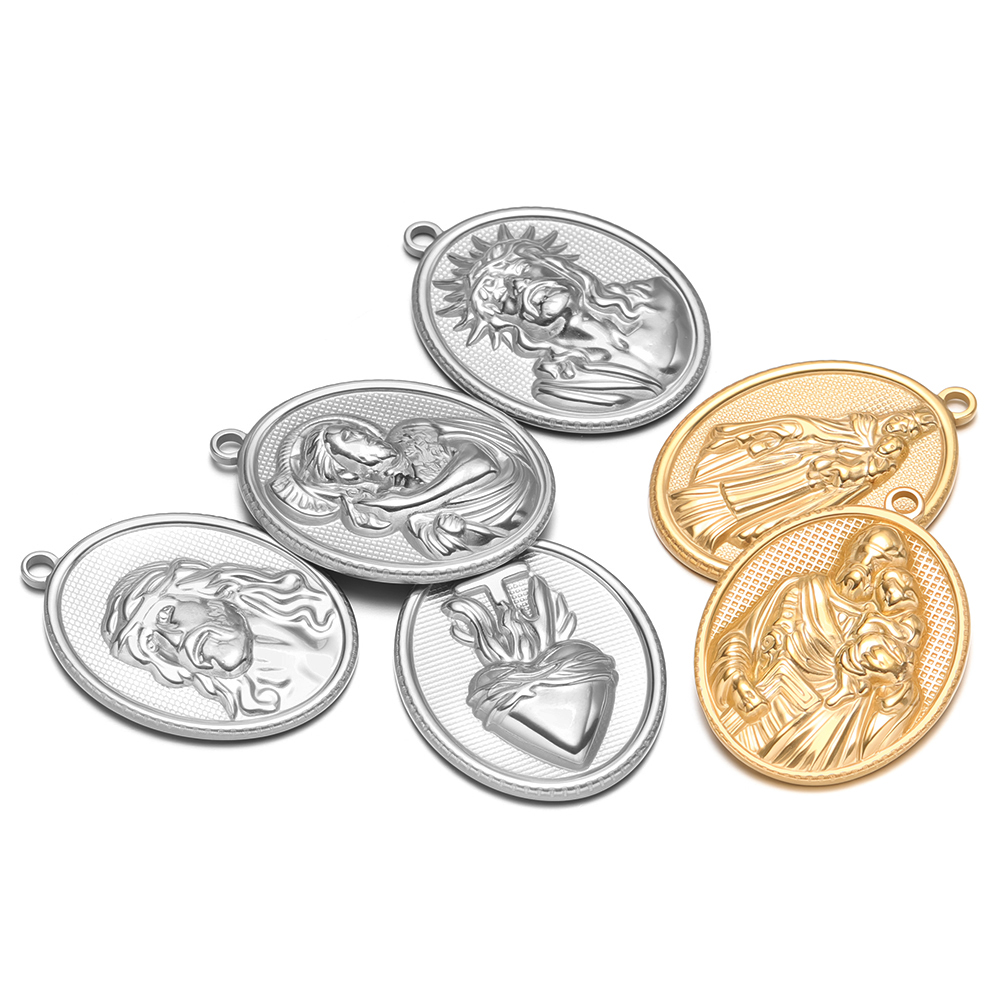 5 szt. Złote owalne zawieszki  – Cross Pendant Necklace Gold recenzja i cena