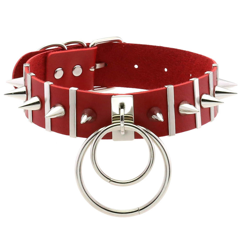 Różowy Bondage Spike Choker Ne – Goth Punk Spike Choker recenzja i cena