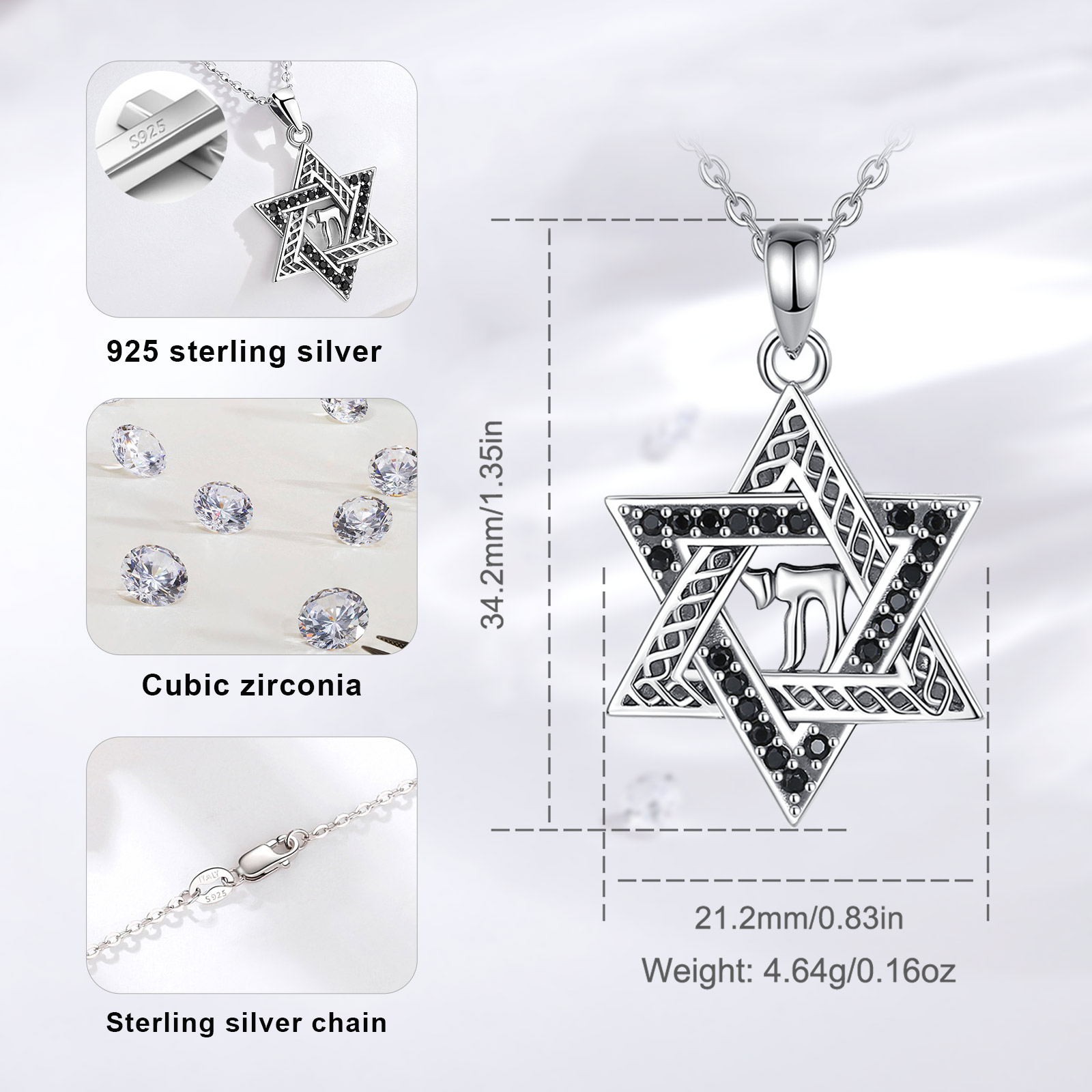 Eudora 925 Sterling Silver Sta – 925 Sterling Silver Chain Necklace Men recenzja i cena