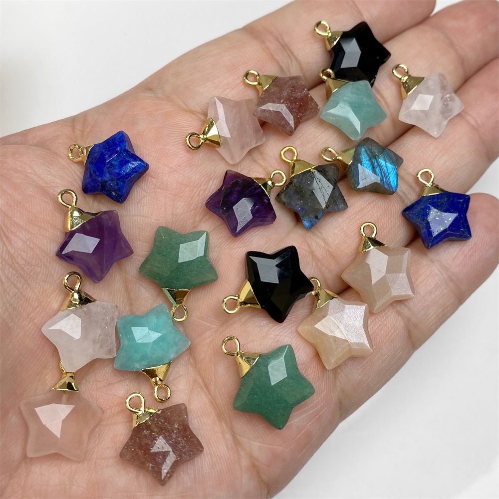 2 sztuk kształt gwiazdy kamień – Crystal Pendant Necklace Natural Stone recenzja i cena